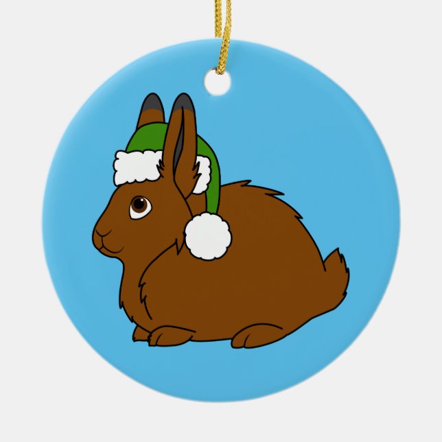 Arktische Hasen Browns mit Keramik Ornament (Vorne)