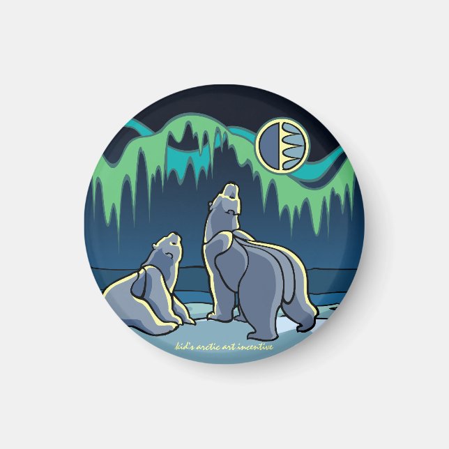 Arktische Kunst Kühlschrankmagnet Polar Bären Kuns Magnet (Vorne)