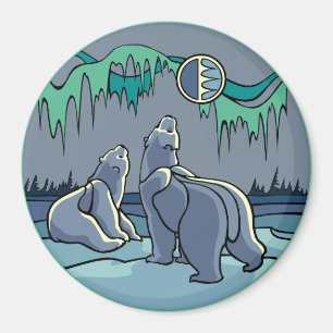 Arktische Kunst Kühlschrankmagnet Polar Bären Kuns Magnet