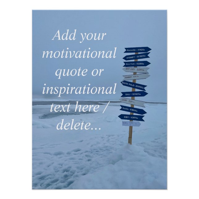 Arktische Landschaft, Nordpol 90°Breite, kundenspe Poster (Vorderseite)
