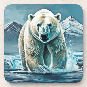 Arktische Majestät: Beste Polar Bear Malerei Art Getränkeuntersetzer