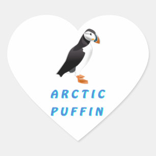 Arktische Puffin Herz-Aufkleber