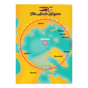 Arktische Region Nordpol Karte Fotodruck