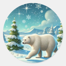"Arktische Ruhe" Runder Aufkleber