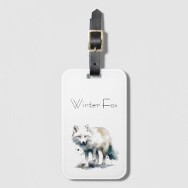 Arktische Schönheit: Winter Fox Custom Gepäckanhänger