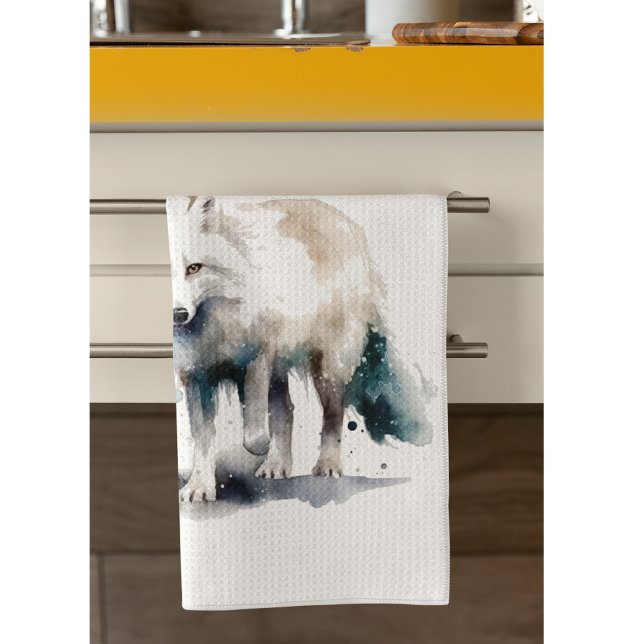 Arktische Schönheit: Winter Fox Custom Geschirrtuch (Von Creator hochgeladen)