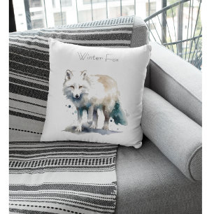 Arktische Schönheit: Winter Fox Custom Kissen
