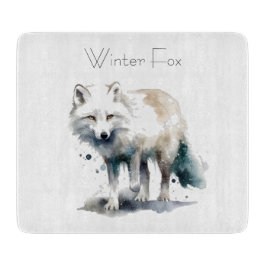 Arktische Schönheit: Winter Fox Custom Schneidebrett
