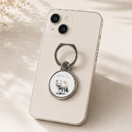 Arktische Schönheit: Winter Fox Custom Telefonring Ständer