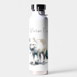 Arktische Schönheit: Winter Fox Custom Trinkflasche