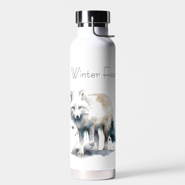 Arktische Schönheit: Winter Fox Custom Trinkflasche (Links)