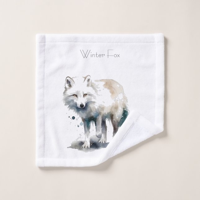 Arktische Schönheit: Winter Fox Custom Waschlappen (Waschlappen)