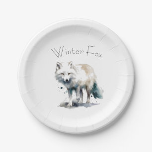 Arktische Schönheit: Winterfuchs individuell Pappteller