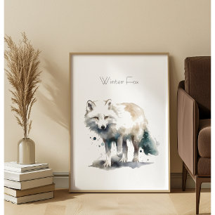 Arktische Schönheit: Winterfuchs individuell Poster
