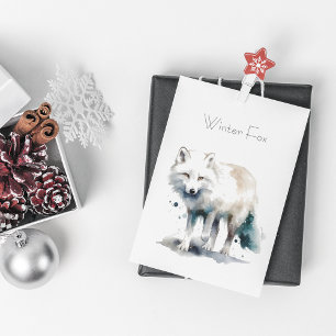 Arktische Schönheit: Winterfuchs individuell Postkarte