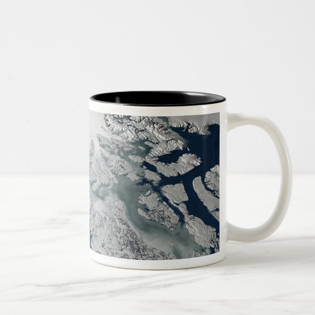 Arktische See Eis über Nordamerika Zweifarbige Tasse (Rechts)