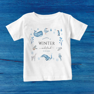 Arktische Tiere Blue Winter Onederland 1. Geburtst Baby T-shirt