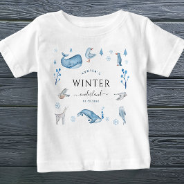Arktische Tiere Blue Winter Onederland 1. Geburtst Baby T-shirt