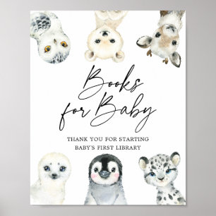 Arktische Tiere Kinderduschbücher für Babysignatur Poster