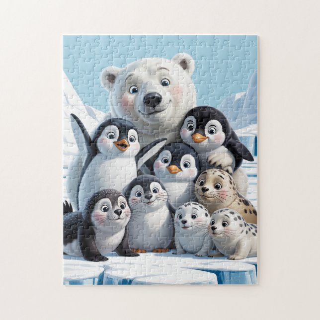 Arktische Tiere Puzzle (Vertikal)