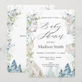 Arktische Tiere Winter Alpendusche neutral   Einladung