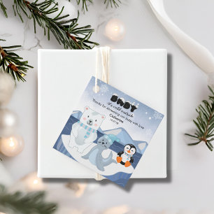 Arktische Tiere Winter Wonderland Babydusche Geschenkanhänger
