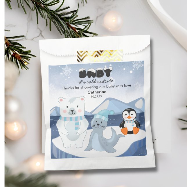 Arktische Tiere Winter Wonderland Babydusche Geschenktütchen (Von Creator hochgeladen)