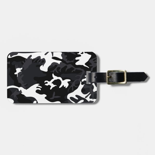 Arktische Weißer Camouflage Gepäckanhänger (Vorderseite horizontal)