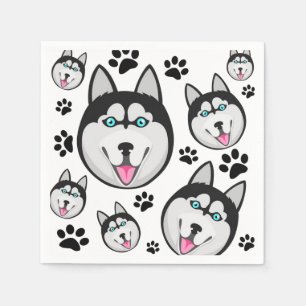 Arktische Welpe Siberian Husky Big Sled Dog Serviette