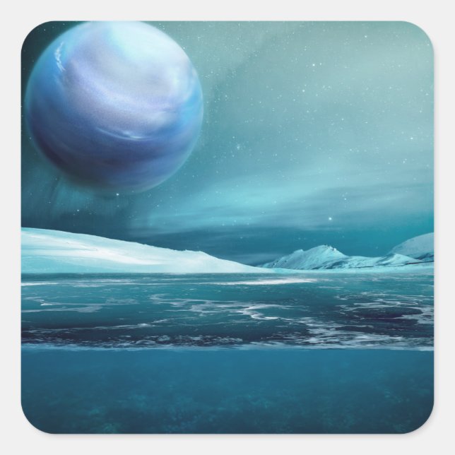 Arktische Winter-Nacht u. Mond-glatte Aufkleber (Vorderseite)