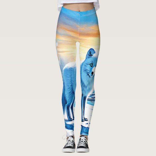 Arktische Winterfoxschnee Leggings (Vorderseite)