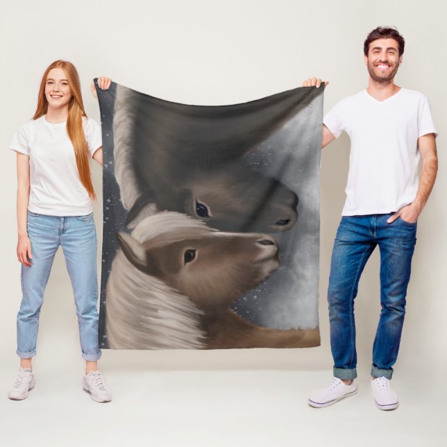 Arktische Zuneigung: Isländische Pferde in Snowy E Fleecedecke (Beispiel)