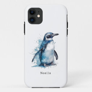 Arktischer Azure-Wasserfarben-Pinguin, individuell Case-Mate iPhone Hülle