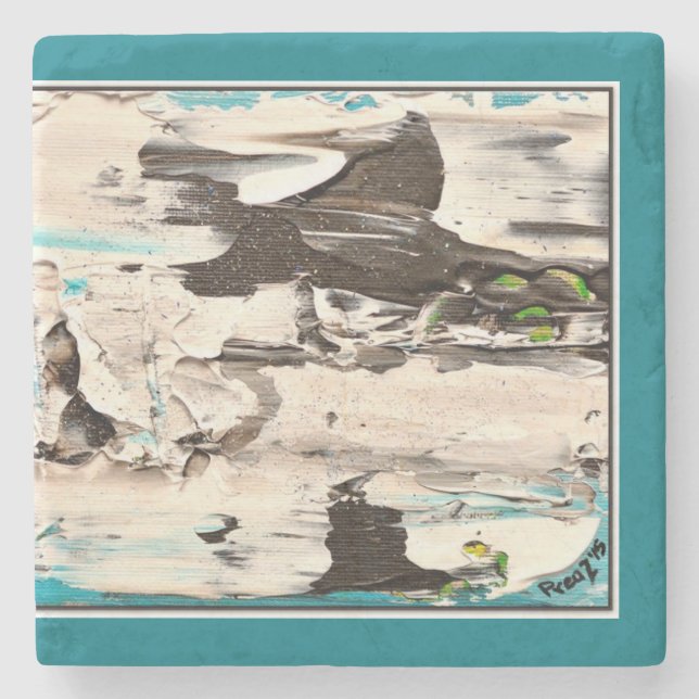 Arktischer Eile-, Blauer und weißerUntersetzer Steinuntersetzer (Vorderseite)