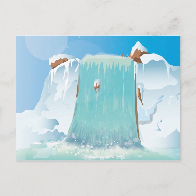 Arktischer Eiswasserfall Postkarte (Vorderseite)