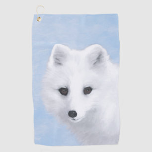 Arktischer Fox-Malerei - ursprüngliche Tier-Kunst Golfhandtuch