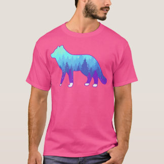 Arktischer Fox mit Landschaftsgestein. Polarktisch T-Shirt