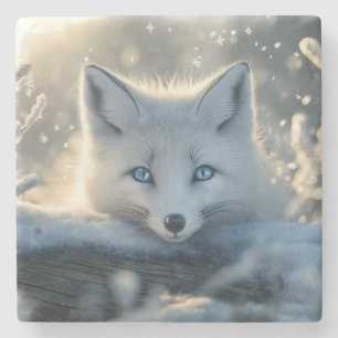 Arktischer Fox mit mesmerisierenden blauen Augen Steinuntersetzer