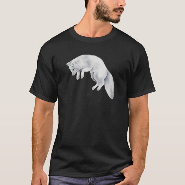 Arktischer Fox Winter Zeichnend T-Shirt (Vorderseite)