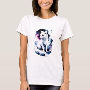 Arktischer Fuchs in Nebula T-Shirt