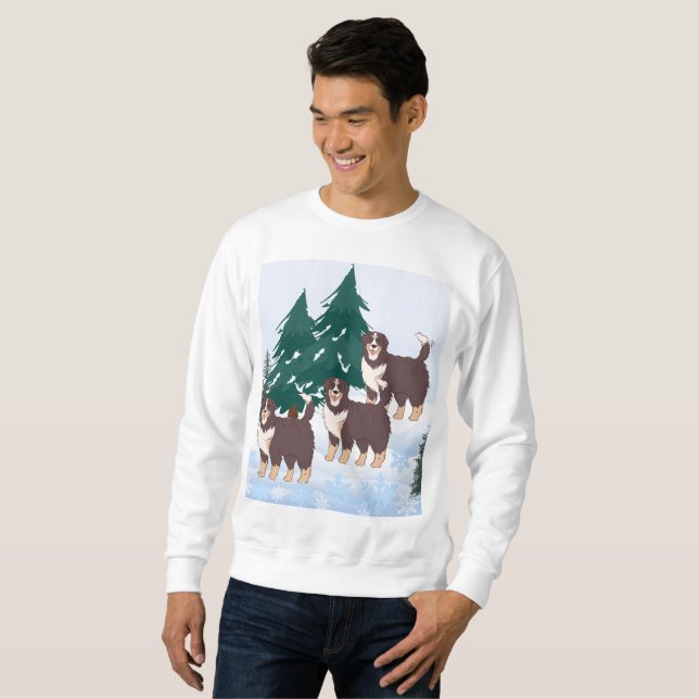 Arktischer Husky, braune amerikanische Eskimohunde Sweatshirt (Vorne ganz)