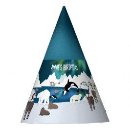 Arktischer Polar Bear Reindeer Walrus Orca Narwhal Partyhütchen