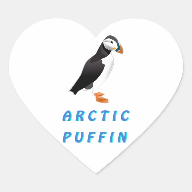 Arktischer Puffin Herz-Aufkleber (Vorderseite)