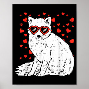 Arktischer Schneefuchs Herz Gles Valentinstag Tier Poster