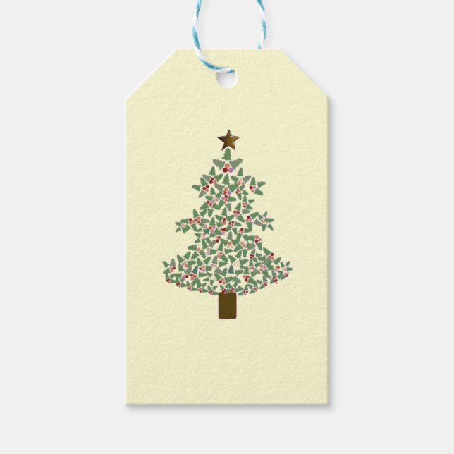 Arktischer Weihnachtsbaum Geschenkanhänger (Vorderseite)