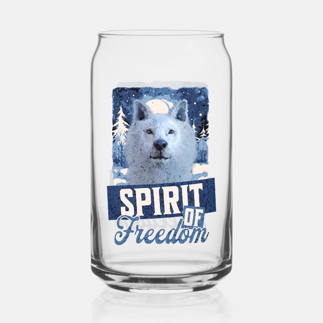Arktischer Wolf Geist der Freiheit Wildlife Design Dosenglas (Vorderseite)