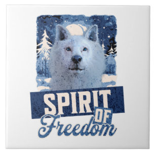 Arktischer Wolf Geist der Freiheit Wildlife Design Fliese