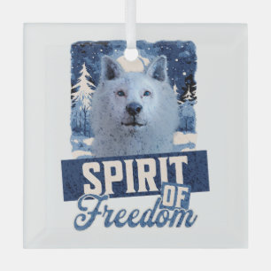 Arktischer Wolf Geist der Freiheit Wildlife Design Ornament Aus Glas