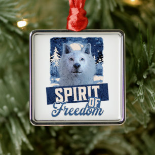 Arktischer Wolf Geist der Freiheit Wildlife Design Ornament Aus Metall