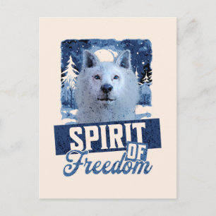 Arktischer Wolf Geist der Freiheit Wildlife Design Postkarte
